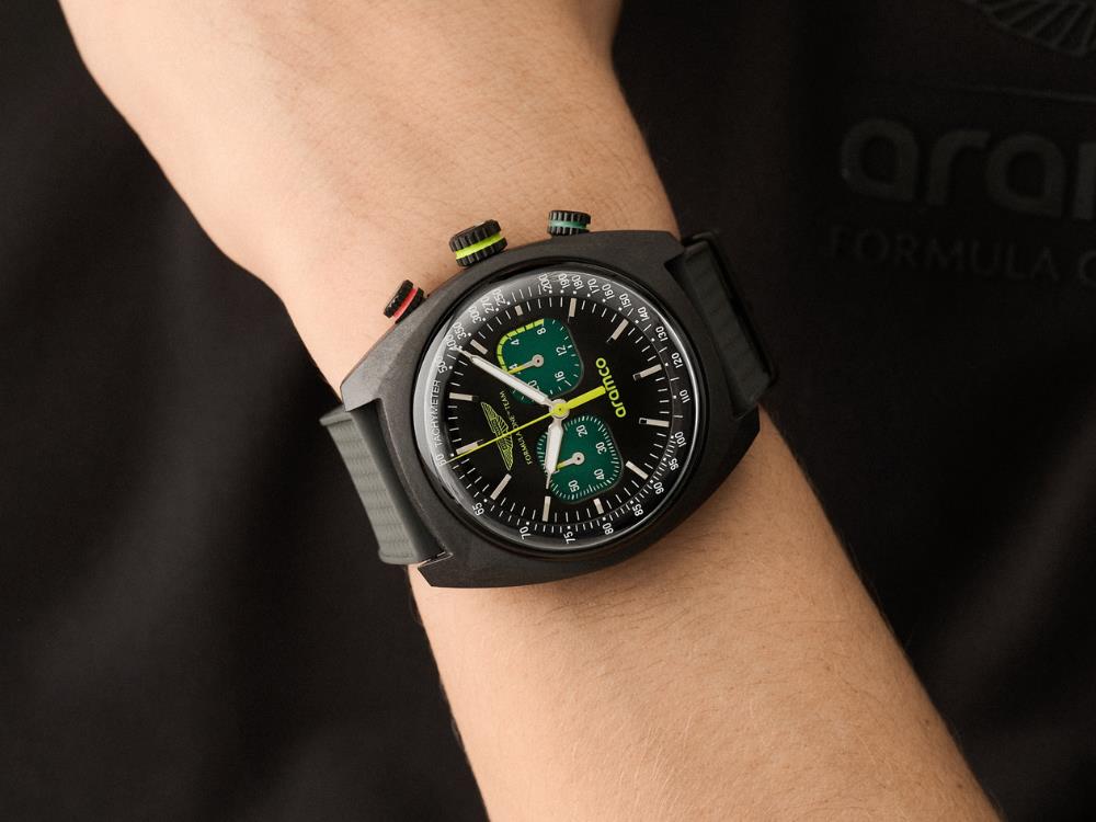 Montre à Quartz Aston Martin F1 Team DWF, Noir, 40 mm, Chronographe, MTFD2F602