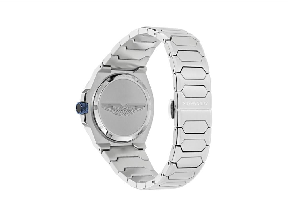 Montre à Quartz Aston Martin Icon GPQ, Acier Recyclé, Bleu, 42 mm, MTIG2S605