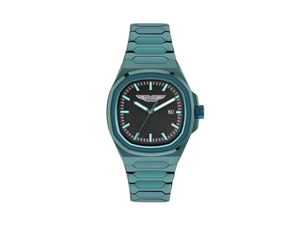Montre à Quartz Aston Martin Icon GPQ , Acier Recyclé, Noir, 42 mm, MTIG2S606