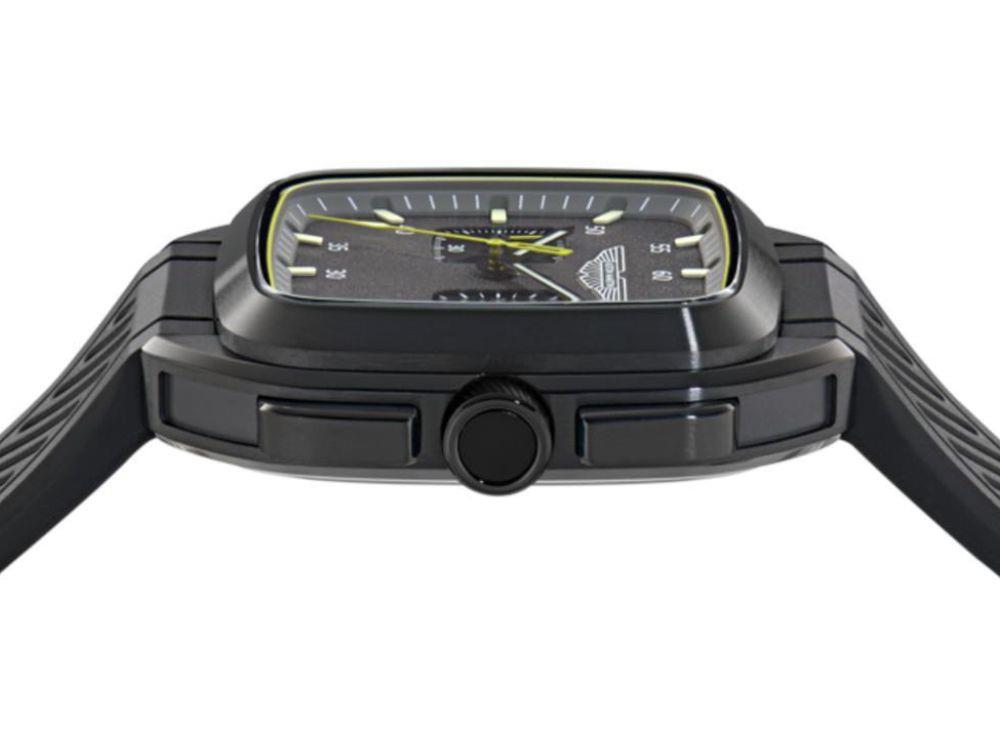 Montre à Quartz Aston Martin Icon ULT, Acier Recyclé, Noir, 40 mm, MTIU1S605