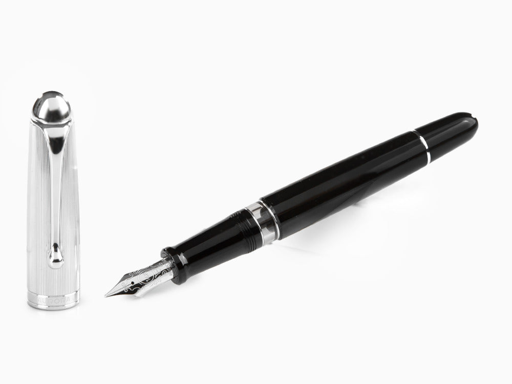 Stylo Plume Aurora 88 Big, Résine Noire, Attributs chromés, 806