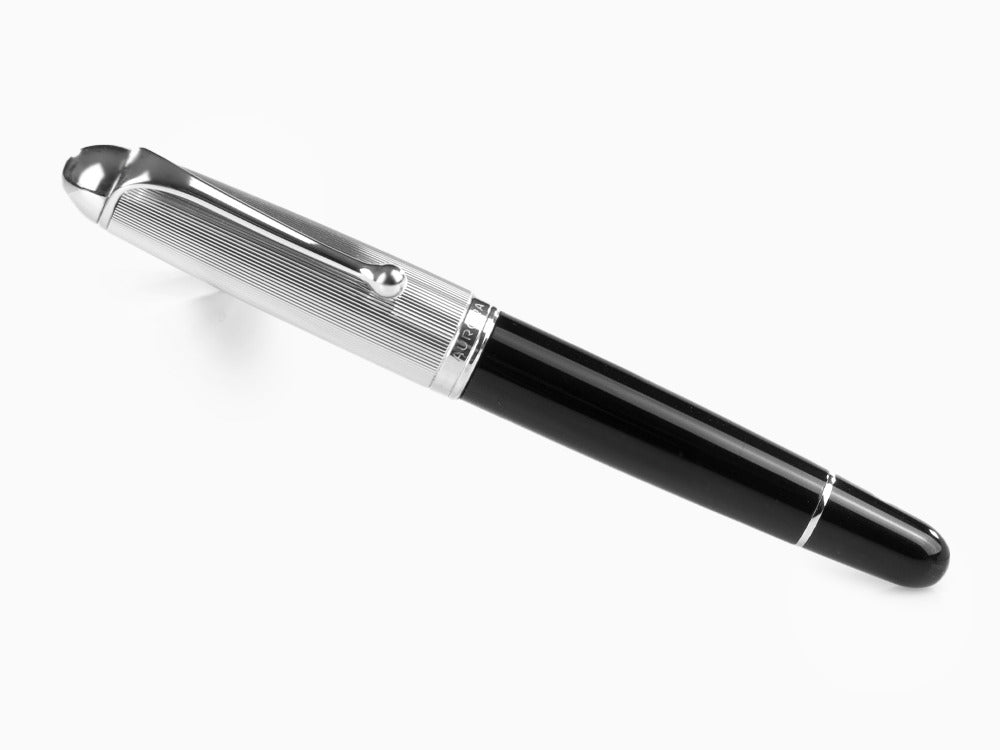 Stylo Plume Aurora 88 Big, Résine Noire, Attributs chromés, 806