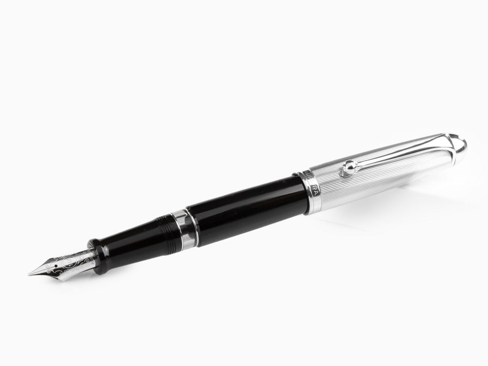 Stylo Plume Aurora 88 Big, Résine Noire, Attributs chromés, 806