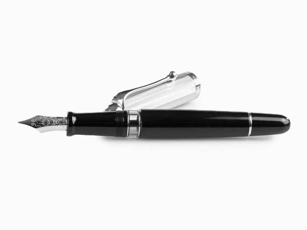 Stylo Plume Aurora 88 Big, Résine Noire, Attributs chromés, 806