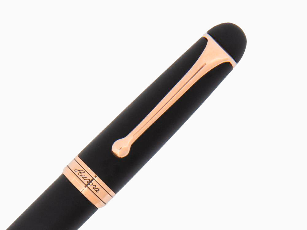 Stylo Plume Aurora 88 Black Satin, Attributs Or rose, 809-PN