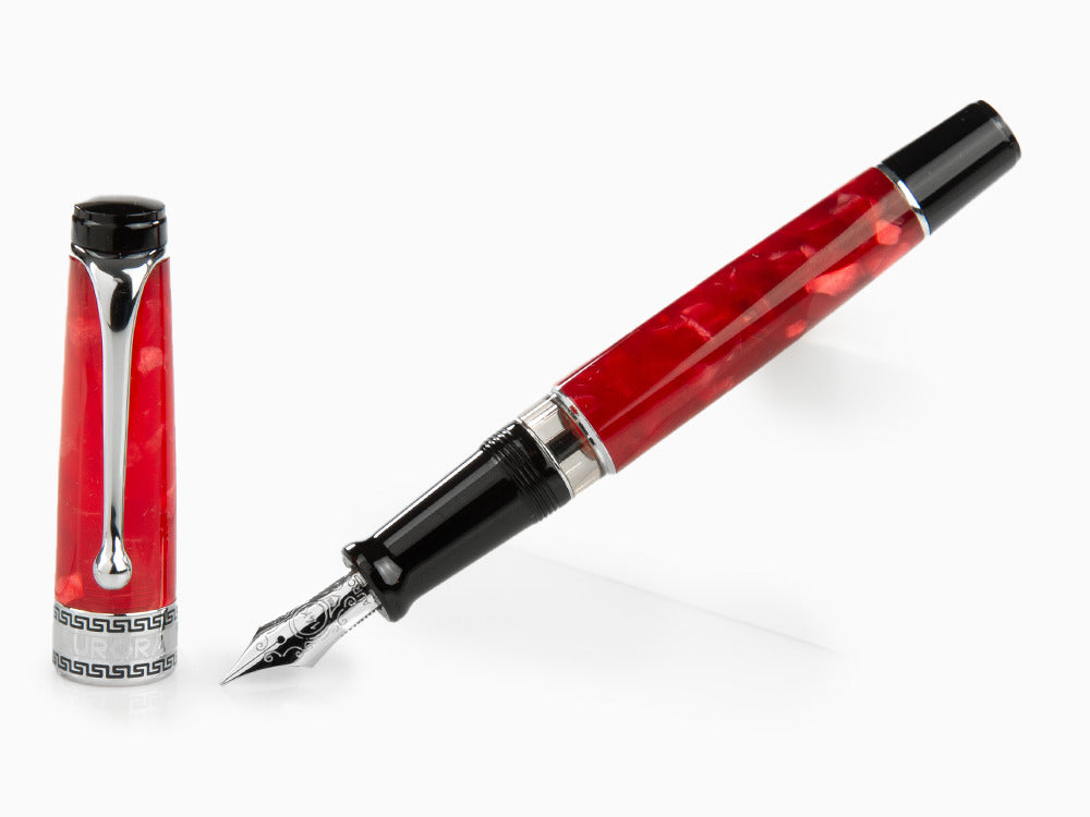 Stylo Plume Aurora Optima Rossa, Auroloide, Attributs chromés, 996-CR