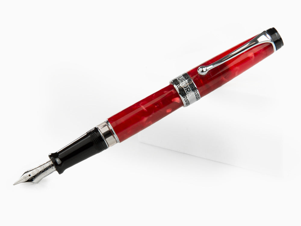 Stylo Plume Aurora Optima Rossa, Auroloide, Attributs chromés, 996-CR