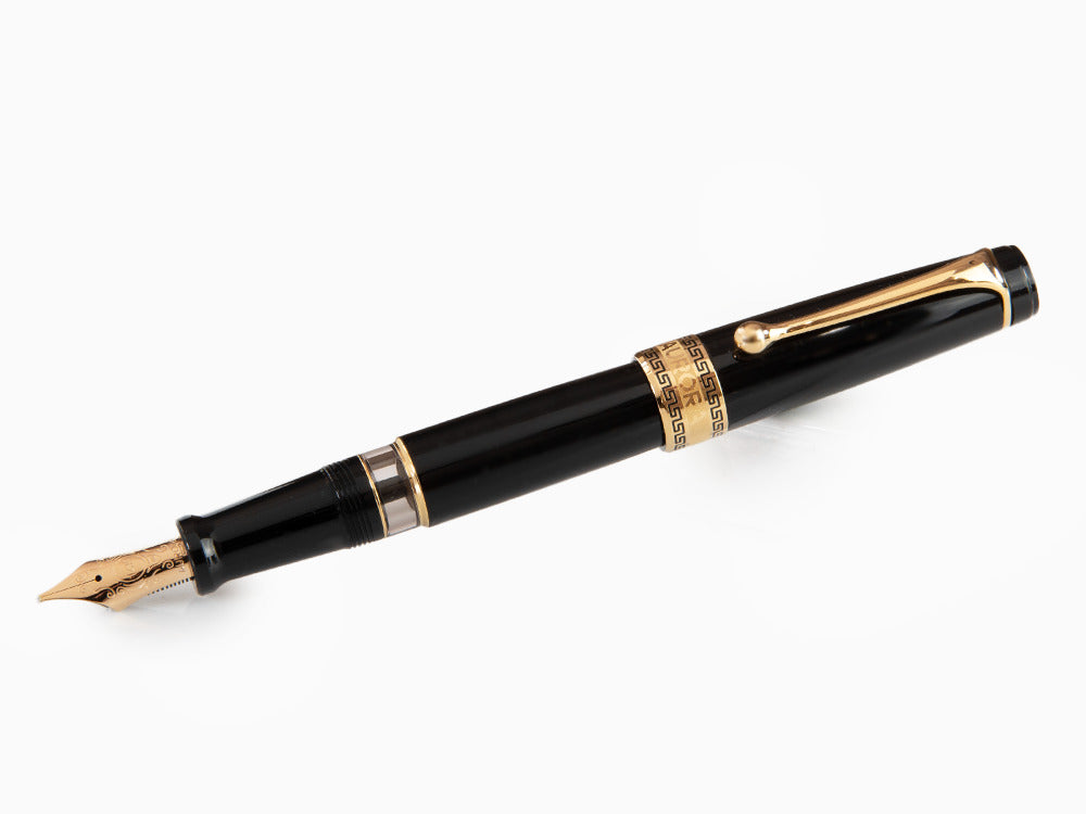 Stylo Plume Aurora Optima, Résine, Noir, Plaqué or, 997N