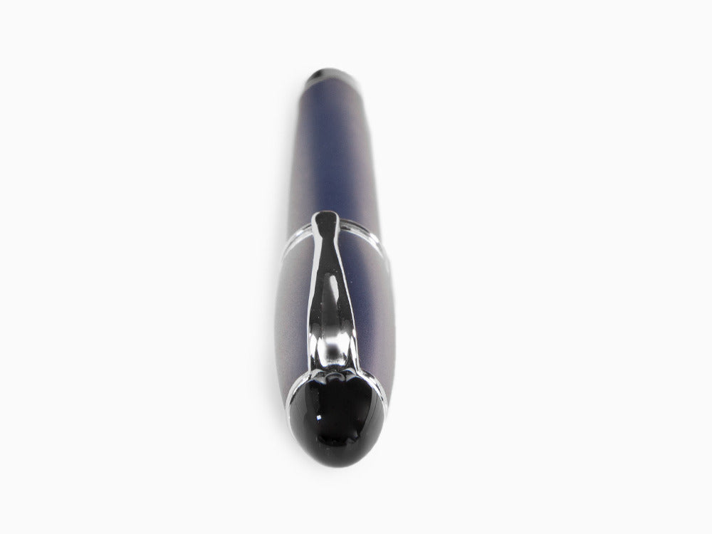 Stylo Plume Aurora Ipsilon Satin - Résine Bleue et Chrome - B10B