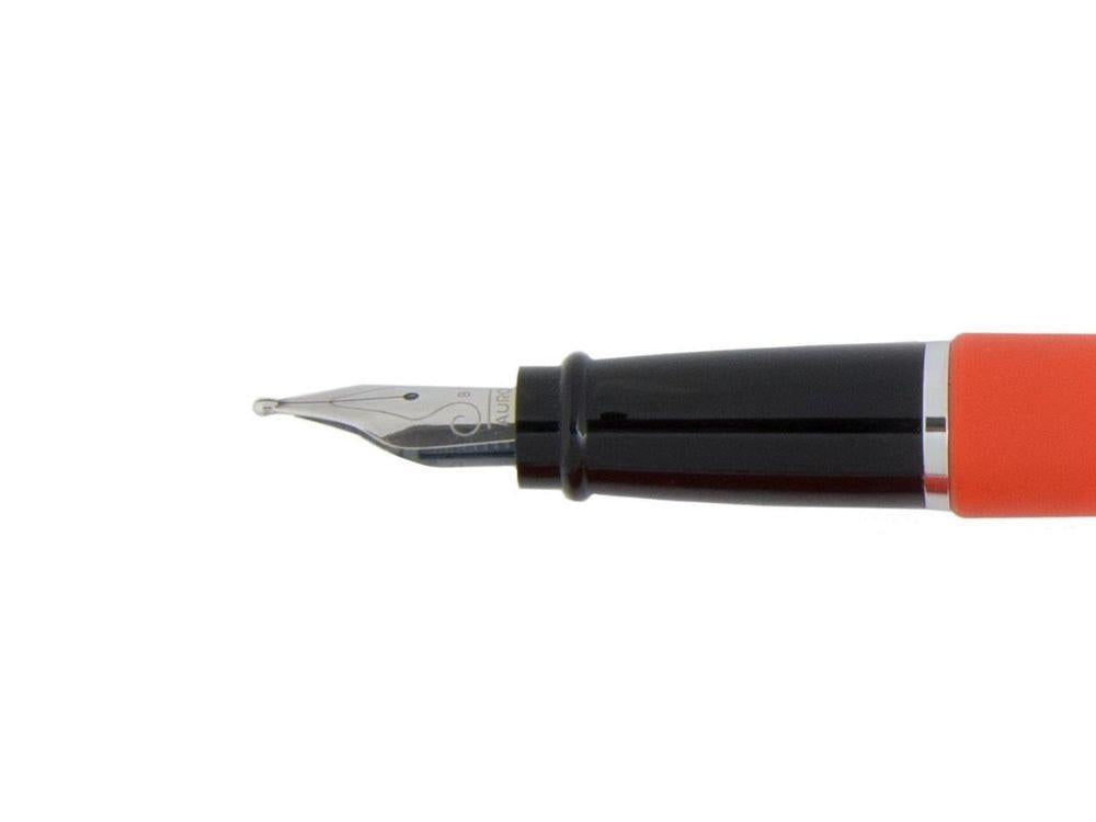Stylo Plume Aurora Ipsilon Satin - Résine Orange et Chrome - B10O