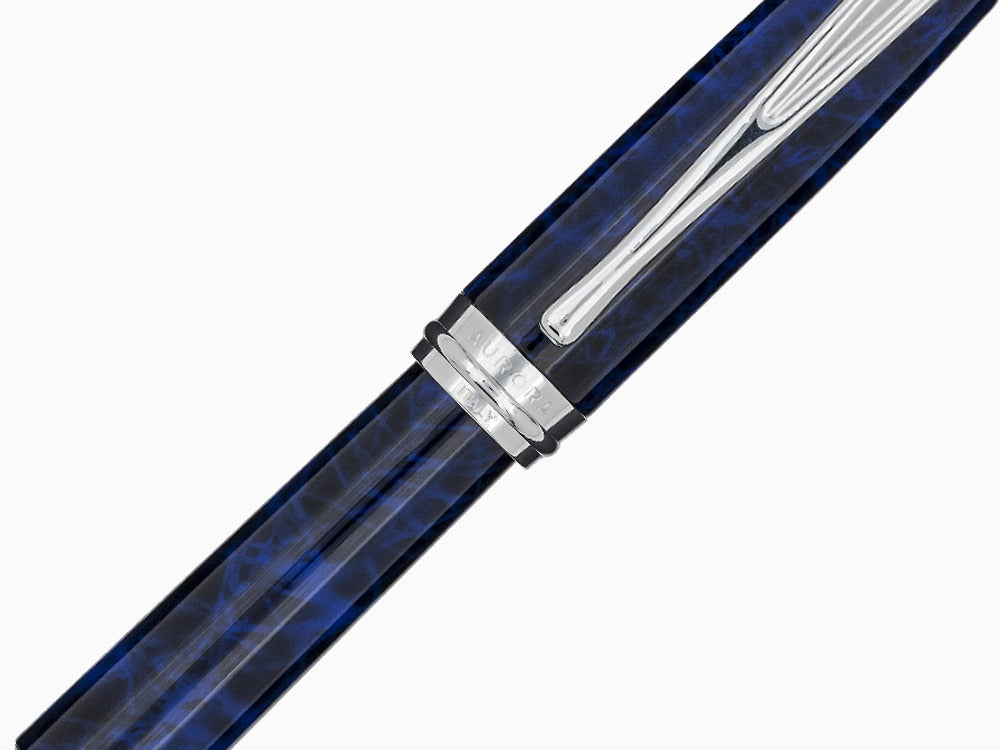 Stylo Plume Aurora Ipsilon Blue Night, Laque, Bleu, Chrome, B13-CB