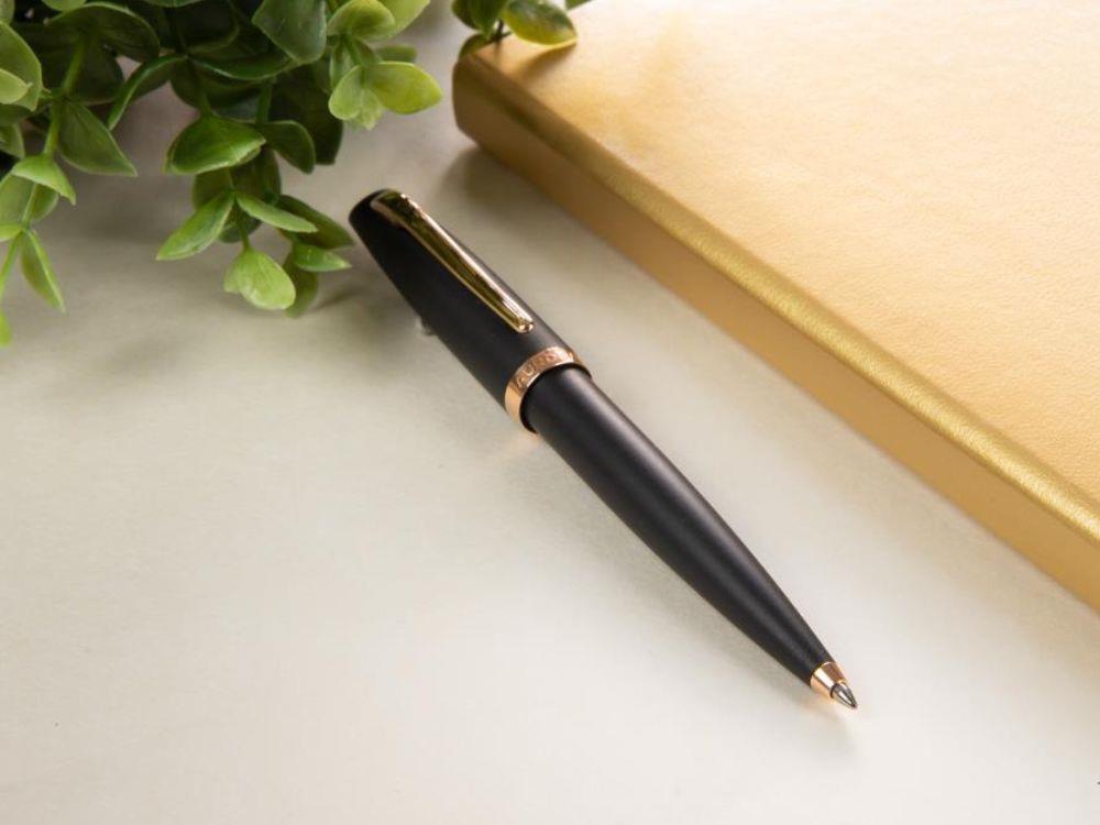 Stylo bille Aurora Style, Résine Noire, Attributs or, E40PN