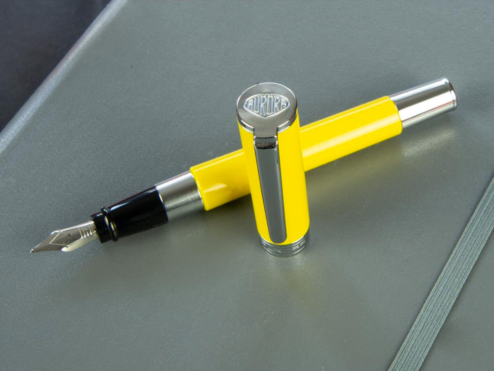 Stylo Plume Aurora TU en Résine Jaune - Chromé - T11Y