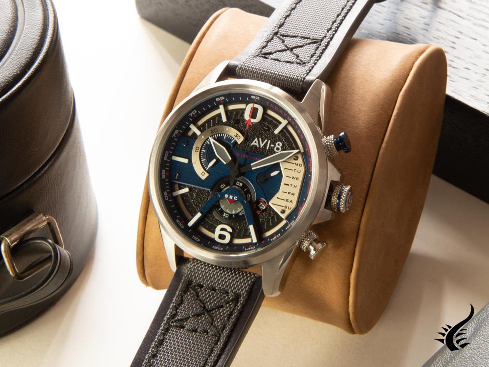 Montre à Quartz AVI-8 Hawker Harrier II, Bleu, 43 mm, AV-4056-04