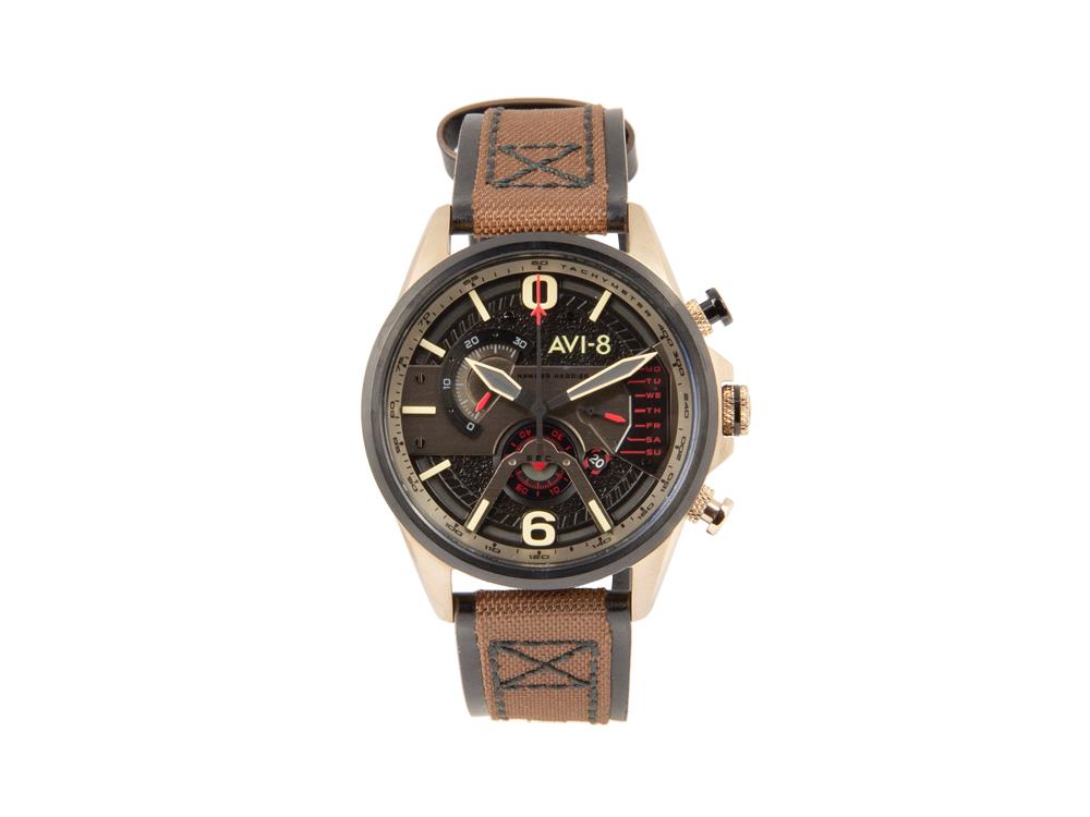 Montre à Quartz AVI-8 Hawker Harrier II, PVD Or, Noir, 43 mm, AV-4056-06