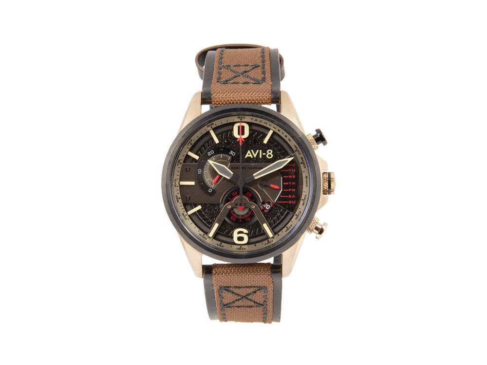 Montre à Quartz AVI-8 Hawker Harrier II, PVD Or, Noir, 43 mm, AV-4056-06
