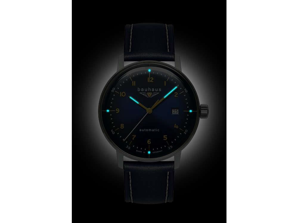 Montre Automatique Bauhaus Aviation Dessau, Bleu, 40 mm, Miyota 8215, 2064-3