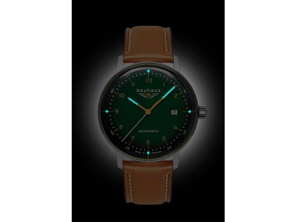 Montre Automatique Bauhaus Aviation Dessau, Vert, 40 mm, Miyota 8215, 2064-4
