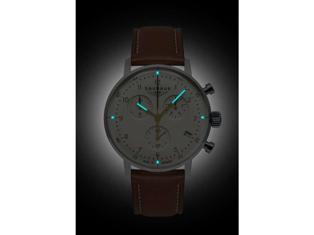 Montre à Quartz Bauhaus Aviation Dessau, Vert, 41 mm, Chronographe, Jour, 2096-1