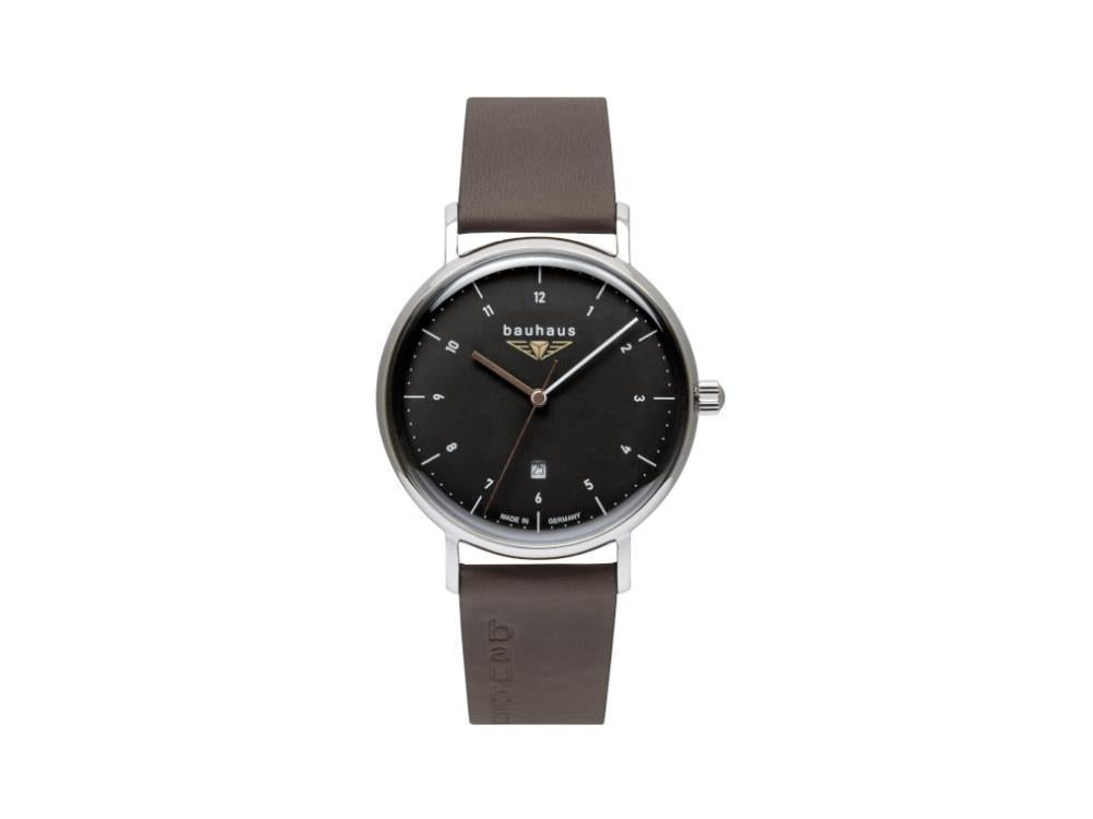 Montre à Quartz Bauhaus, Noir, 41 mm, Jour, 2142-2