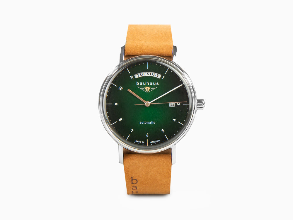 Montre Automatique Bauhaus, Vert, 41 mm, Jour et Date, 2162-4