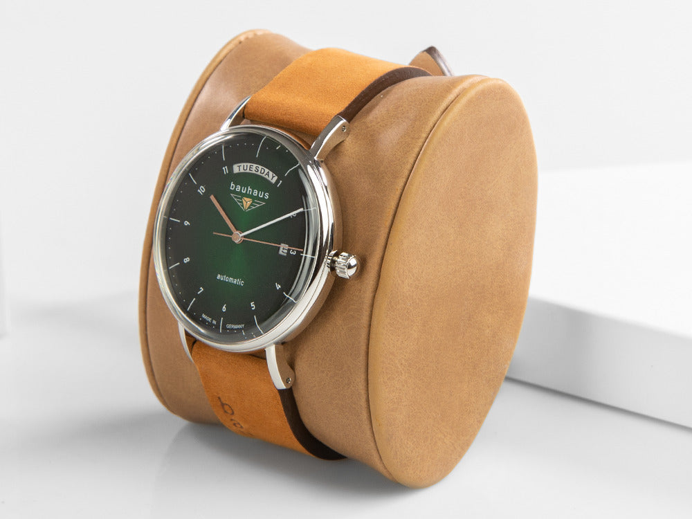 Montre Automatique Bauhaus, Vert, 41 mm, Jour et Date, 2162-4