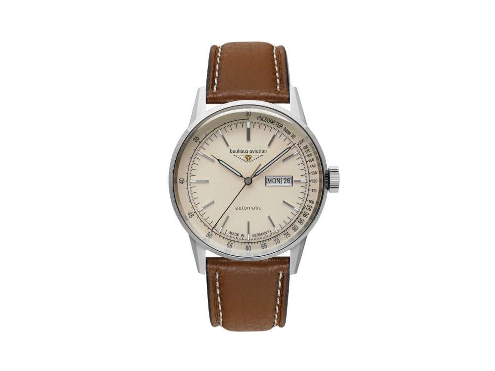 Montre Automatique Bauhaus Aviation G38 Dessau, Beige, 42 mm, 2366-5
