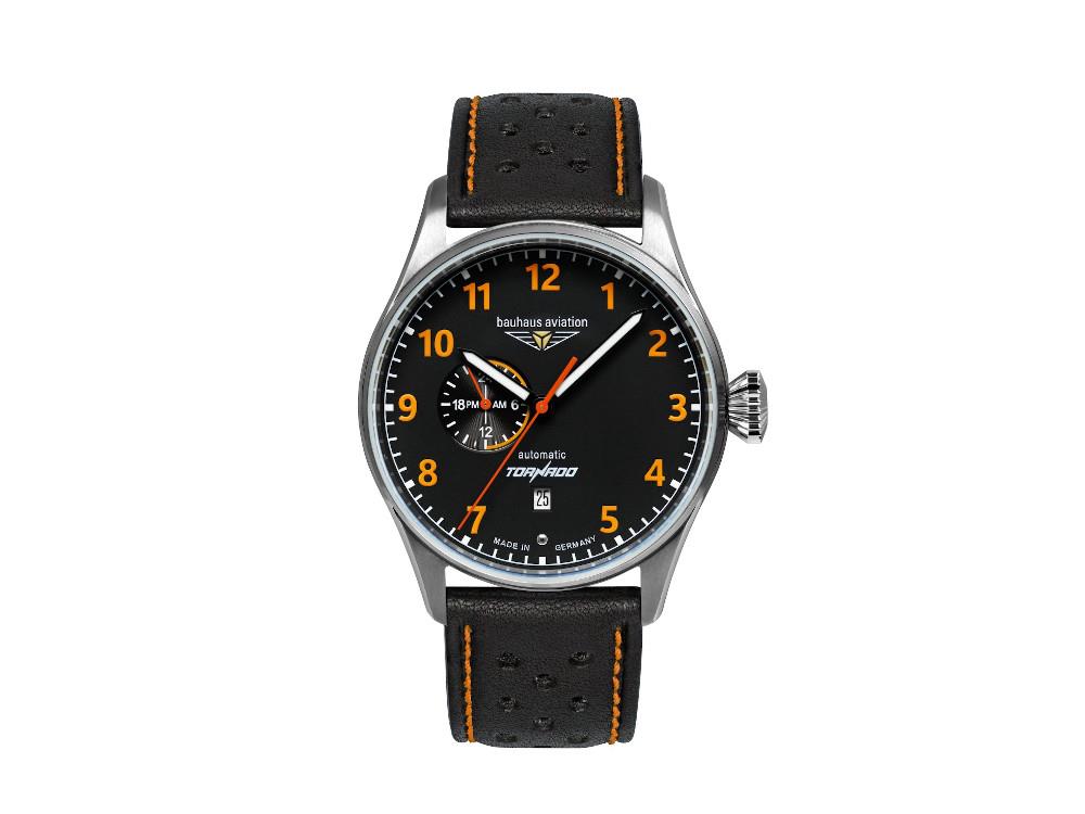 Montre Automatique Bauhaus Aviation Tornado, Noir, 42 mm, Día, 2764-5