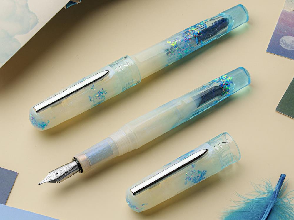 Stylo Plume Benu Talisman Moonstone, Acrylique, Bleu, 19.2.42.5.0