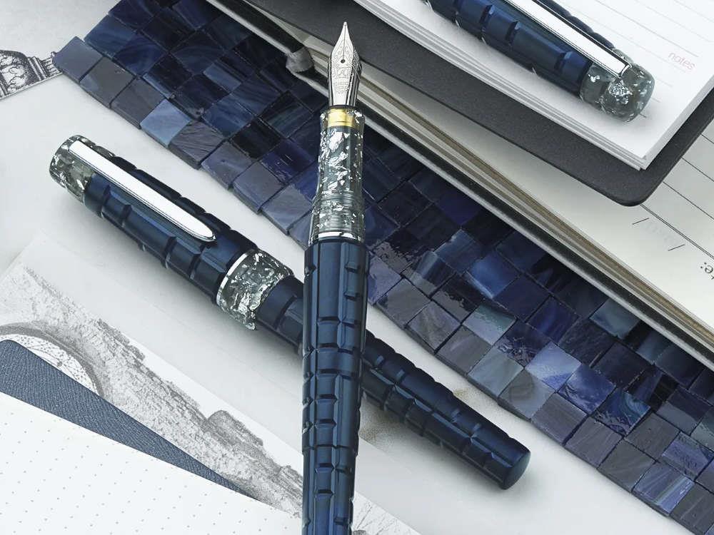 Stylo Plume Benu Tessera Galena, Résine, Bleu, 25.2.3.5.0