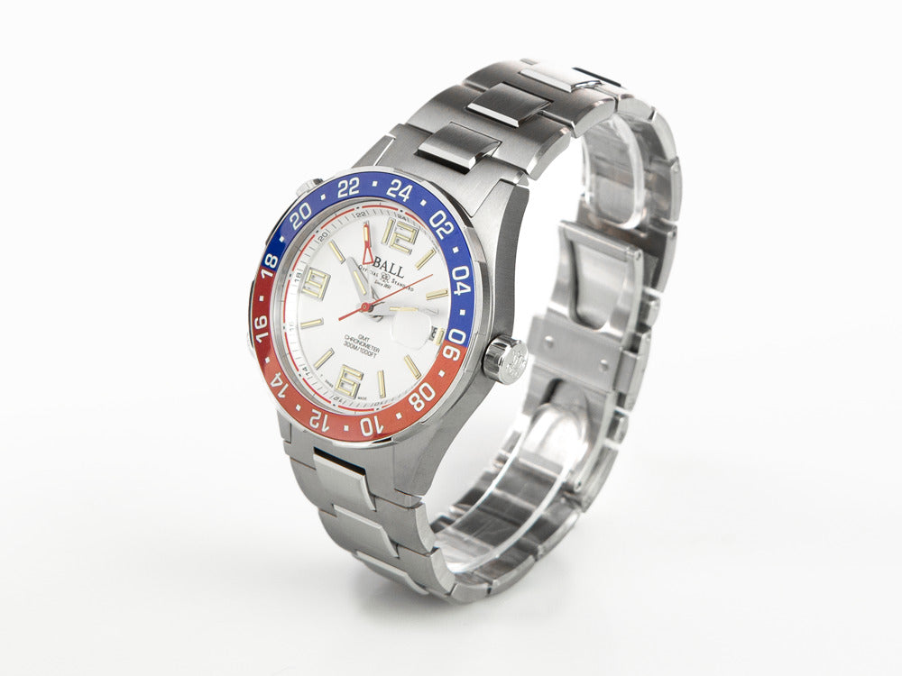 Montre Automatique Ball Roadmaster Pilot GMT, 40 mm, Ed. Limitée, DG3038A-S2C-WH