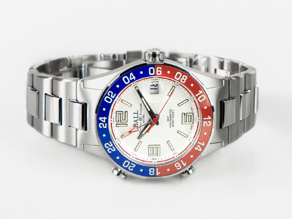 Montre Automatique Ball Roadmaster Pilot GMT, 40 mm, Ed. Limitée, DG3038A-S2C-WH