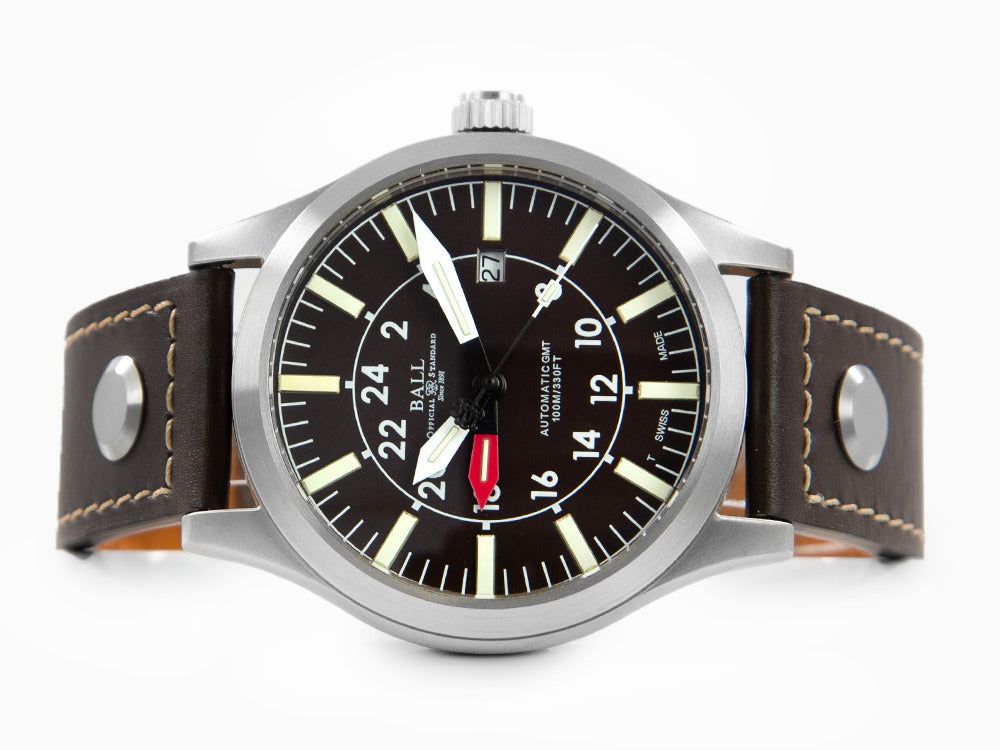 Montre Ball Engineer Master II Aviator GMT, Ball RR1201, Marron, GM1086C-LJ-BR