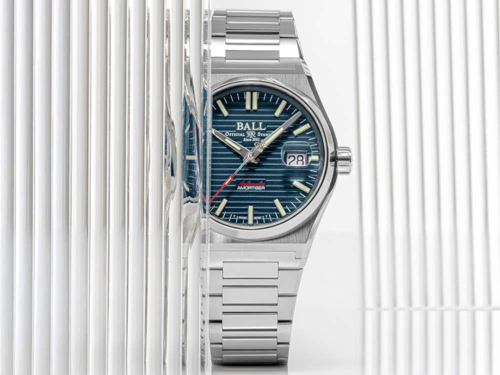 Montre Automatique Ball Roadmaster Perseverer, Bleu, 40 mm, NM9050C-S1-BE