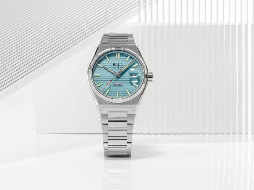 Montre Automatique Ball Roadmaster Perseverer, Bleu Clair, 40 mm, NM9050C-S1-IBE