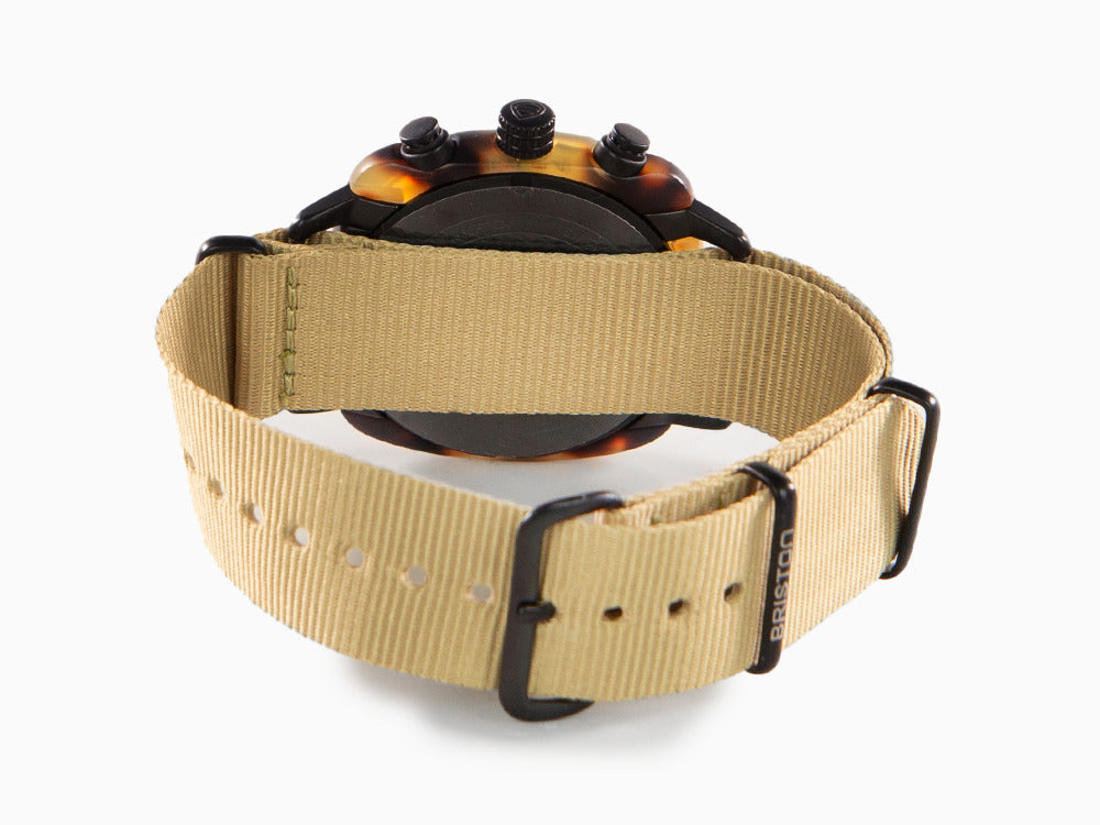 Montre Briston Clubmaster Classic Safari, Noir, 40 mm, 14140.PBAM.TS.5.NK