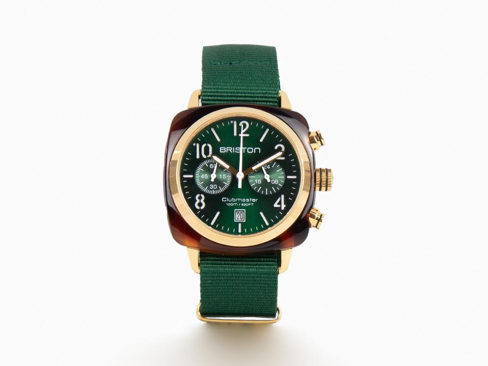 Montre à Quartz Briston Clubmaster Classic, Vert, 40 mm, 15140.PYA.T.10.NBG