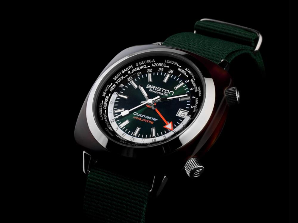 Montre Automatique Briston Clubmaster Traveler Worldtime, 20842.SA.TW.10.NBG
