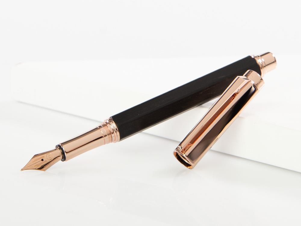 Stylo Plume Caran d´Ache Varius Ebony, PVD Or Rosé, Marron, 4490.142