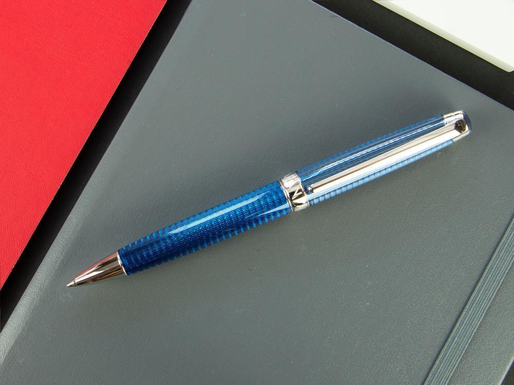 Stylo bille Caran d´Ache Léman Grand Bleu, Laque, Rhodium, 4789.168