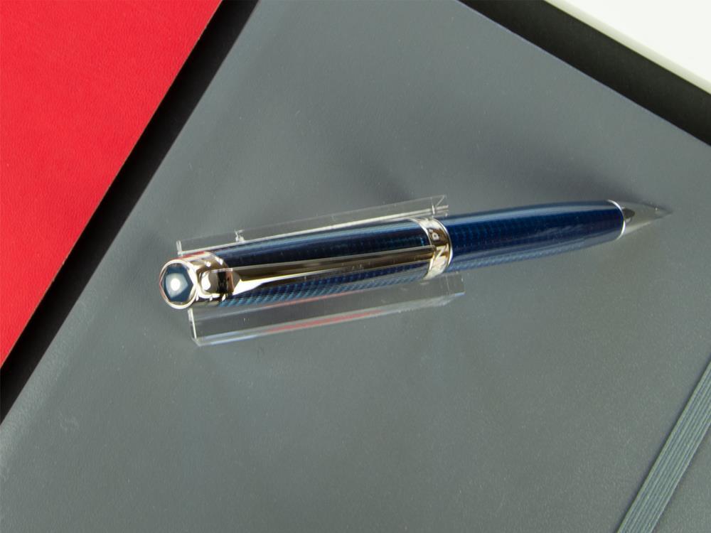 Stylo bille Caran d´Ache Léman Grand Bleu, Laque, Rhodium, 4789.168