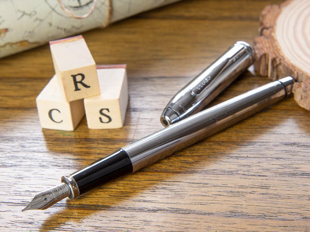 Stylo Plume Cross Townsend, Chrome, Argent, Poli, Résine, 536