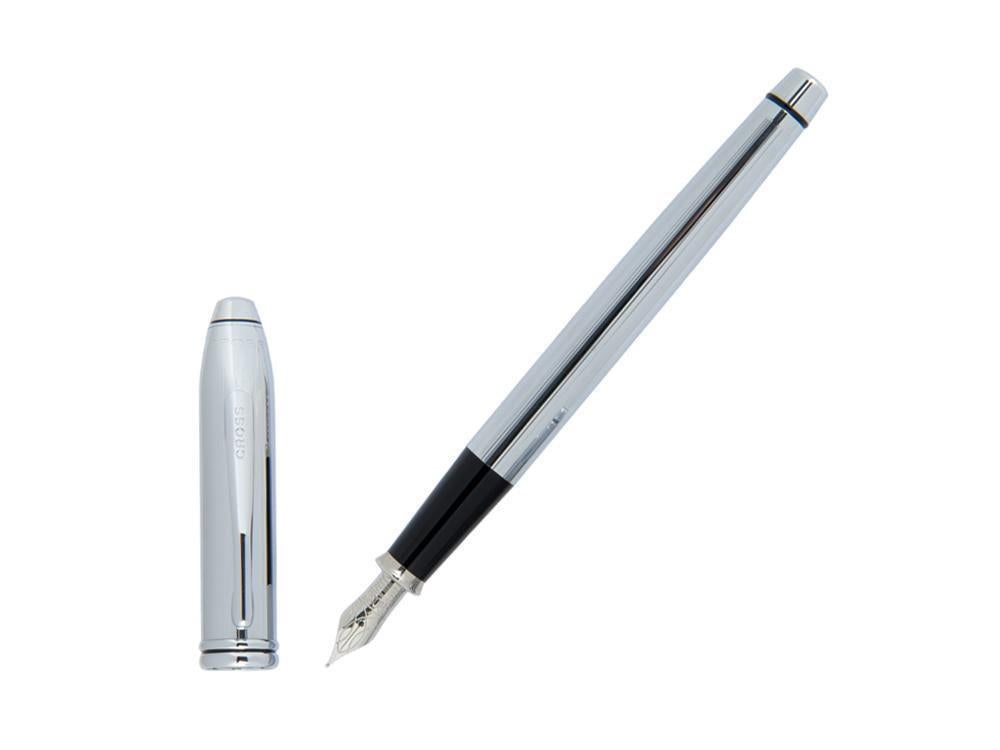 Stylo Plume Cross Townsend, Chrome, Argent, Poli, Résine, 536