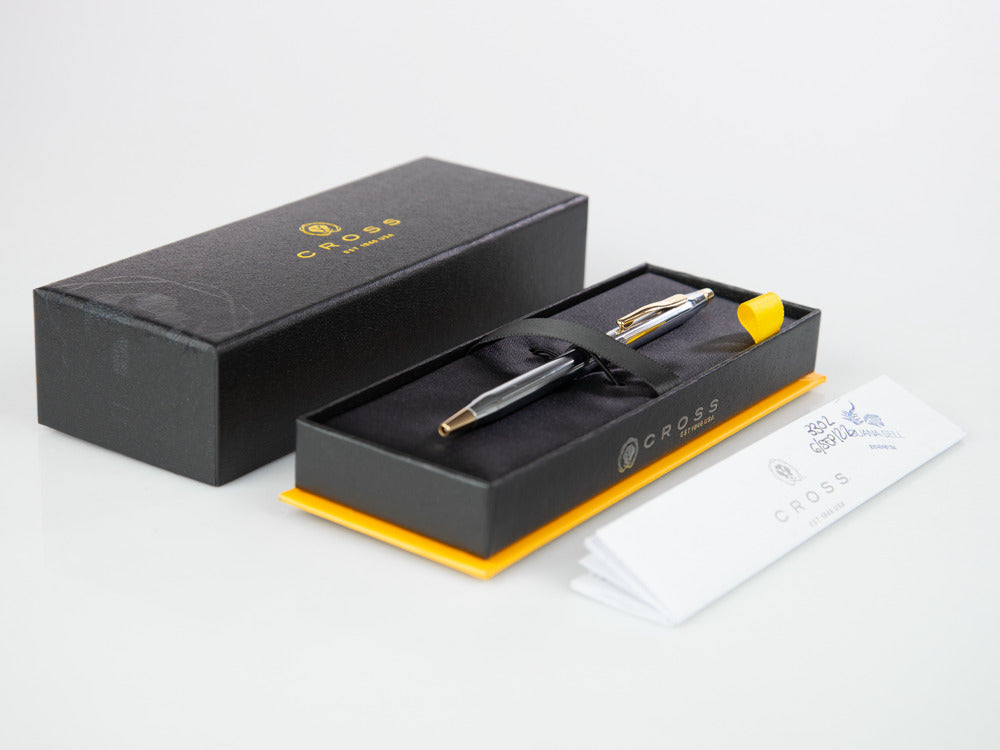 Stylo bille Cross Classic Century Medalist, Chrome, Argent, Poli, Cannelé, 3302