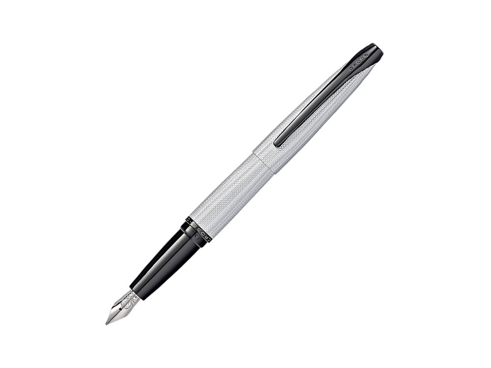 Stylo Plume Cross ATX, PVD Chrome, Argent, Ornements PVD Noir, 886-43