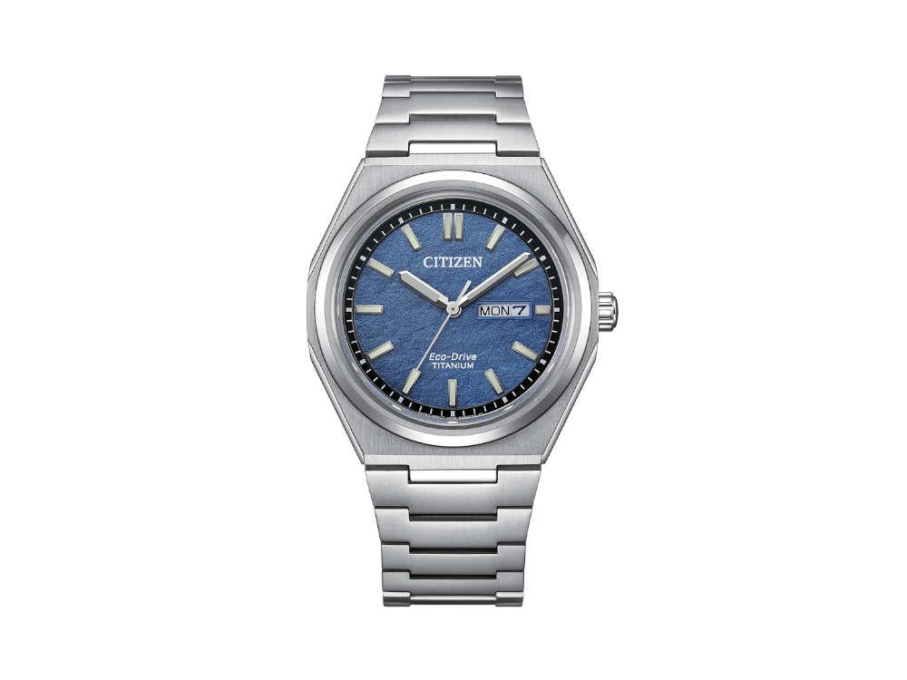 Montre à Quartz Citizen Super Titanium, 39.5 mm, Bleu, 10 atm, AW0130-85L