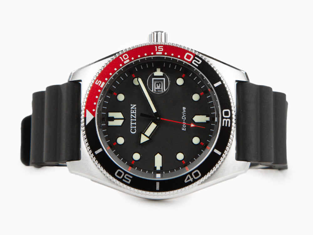 Montre à Quartz Citizen OF, Noir, 43 mm, Caoutchouc, 10 atm, AW1769-10E