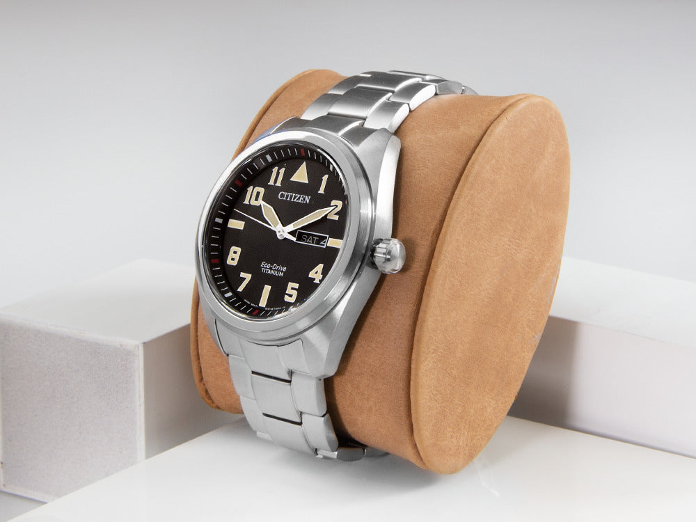 Montre à Quartz Citizen Super Titanium, Eco Drive E101, 42 mm, Noir, BM8560-88E