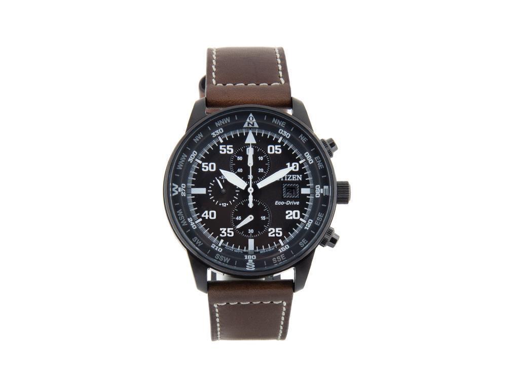 Montre à Quartz Citizen OF, Eco Drive B612, 44 mm, Bracelet en cuir, CA0695-17E