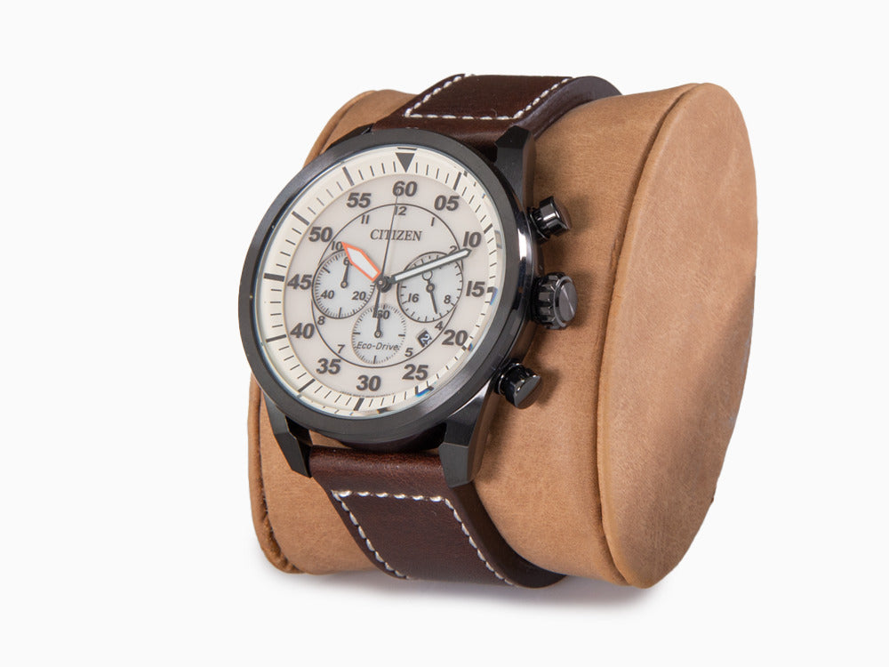 Montre à Quartz Citizen OF, Eco Drive B620, 45 mm, Bracelet en cuir, CA4215-04W